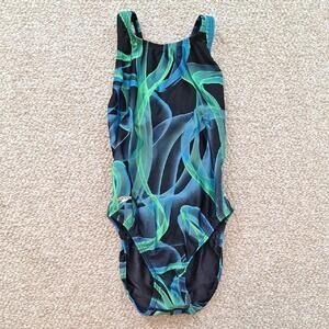 Speedo Blue And Green One Piece Swim Suit Size 6